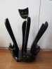 画像1: 黒猫◇スリッパ立て◇木製◇モダン (1)