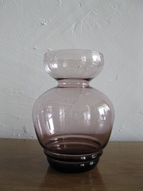 フラワーベース 花瓶 花器 ガラス 紫 - カバシマヤ